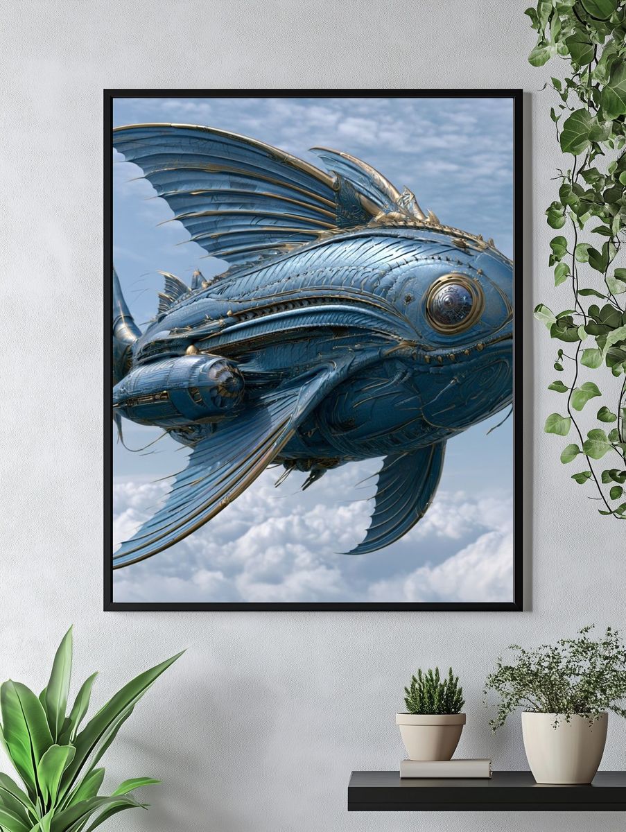 Mechanical Fish in the Sky Poster. — room view 4