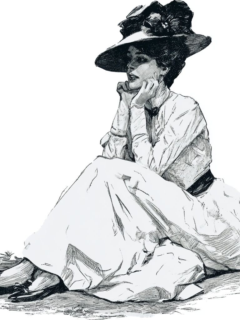 Elegant Woman Sketch Poster. poster detail