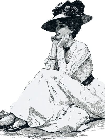 Elegant Woman Sketch Poster.
