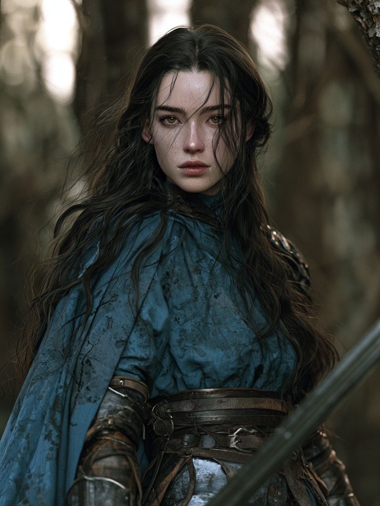 Fantasy Warrior Portrait Print. poster — illustration art