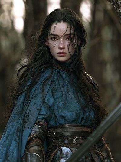 Fantasy Warrior Portrait Print. poster