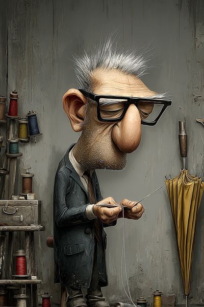 Tailor Workshop Character Illustration Poster. poster print