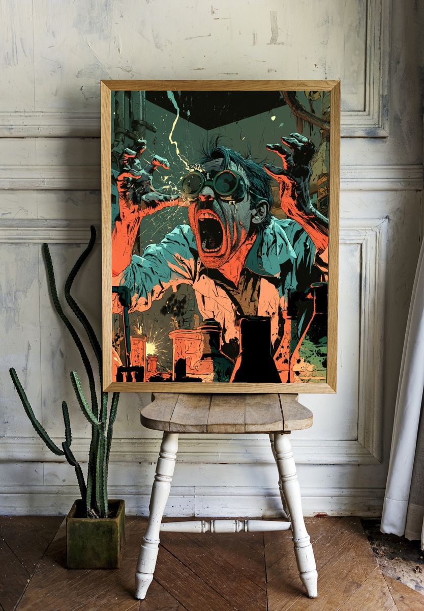 Mad Scientist Horror Poster. room preview