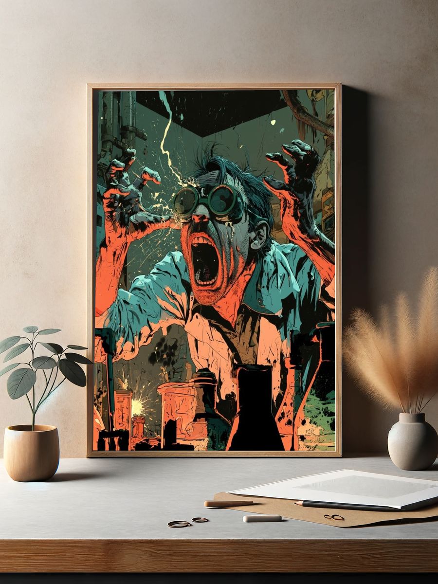 Mad Scientist Horror Poster. — room view 2