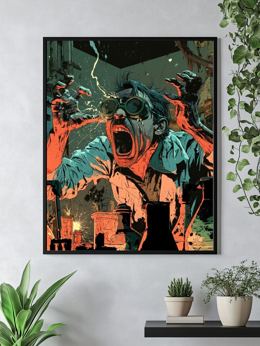 Mad Scientist Horror Poster. — room view 4