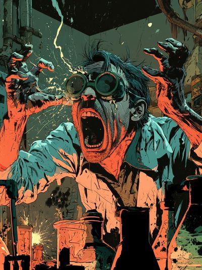 Mad Scientist Horror Poster. poster