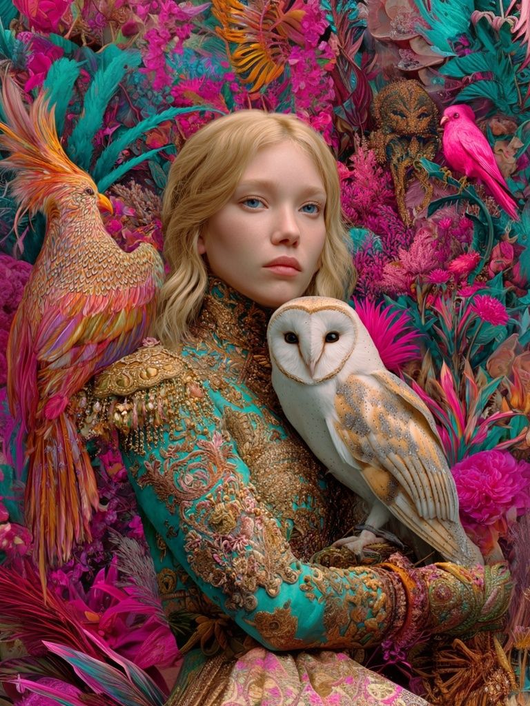 Fantasy Bird Portrait Illustration Poster. poster detail