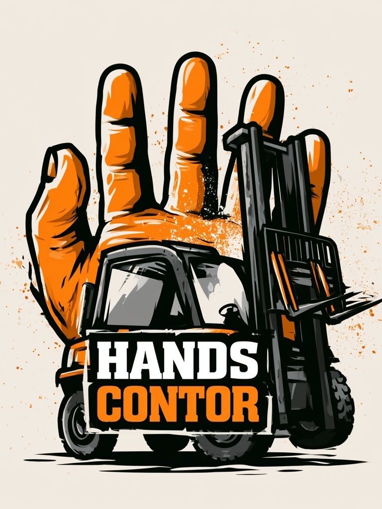 Hands Forklift Illustration Poster. poster — illustration art