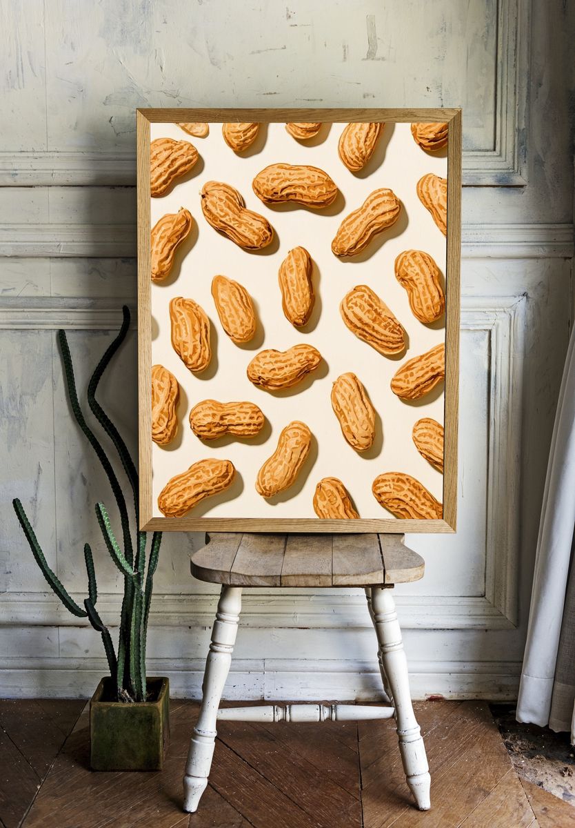 Peanut Pattern Illustration Poster. — room view 1