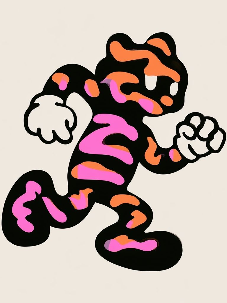 Abstract Running Character Poster. poster — illustration art