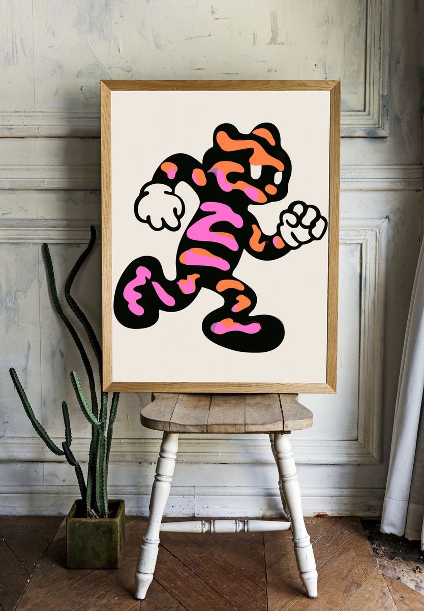 Abstract Running Character Poster. — room view 1