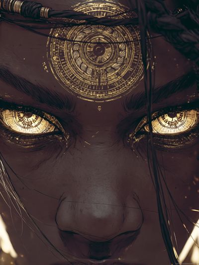 Mystic Tribal Eyes Illustration Poster.