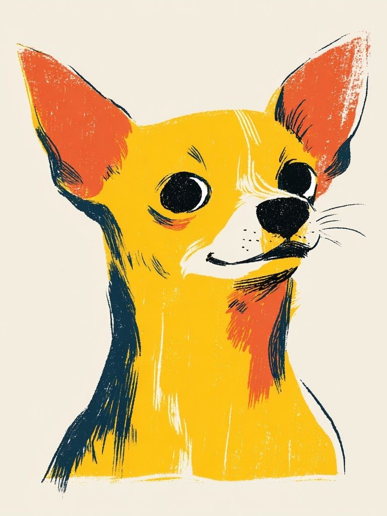 Chihuahua Portrait Illustration Poster. poster detail