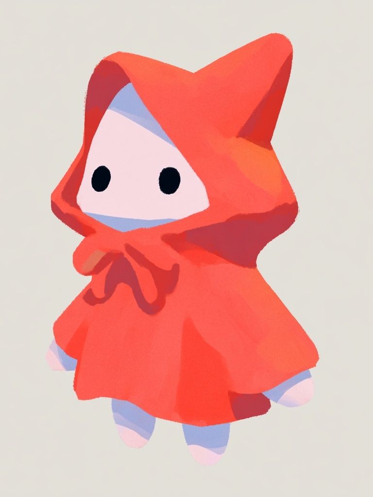 Red Hooded Character Illustration Poster. poster detail