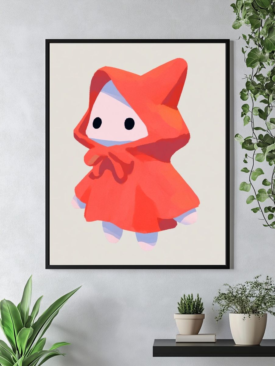 Red Hooded Character Illustration Poster. — room view 4