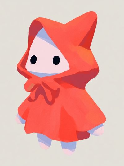 Red Hooded Character Illustration Poster. poster