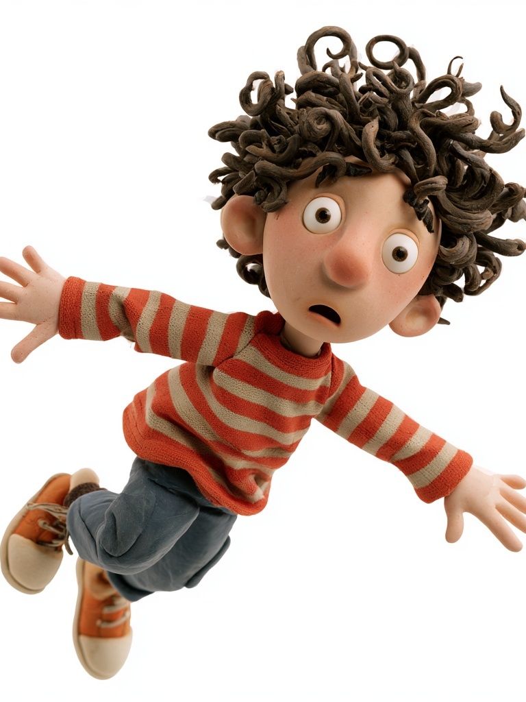 Curious Clay Boy Illustration Poster. poster detail