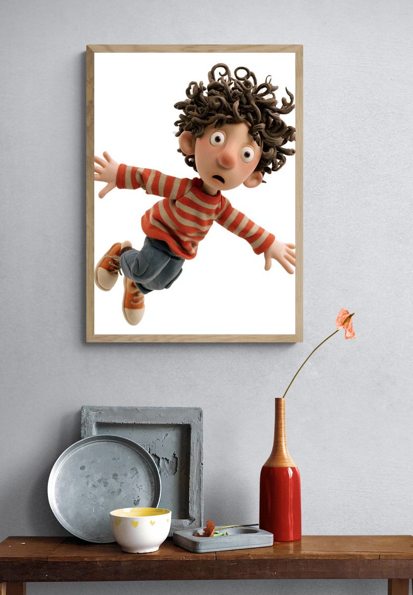 Curious Clay Boy Illustration Poster. — room view 3