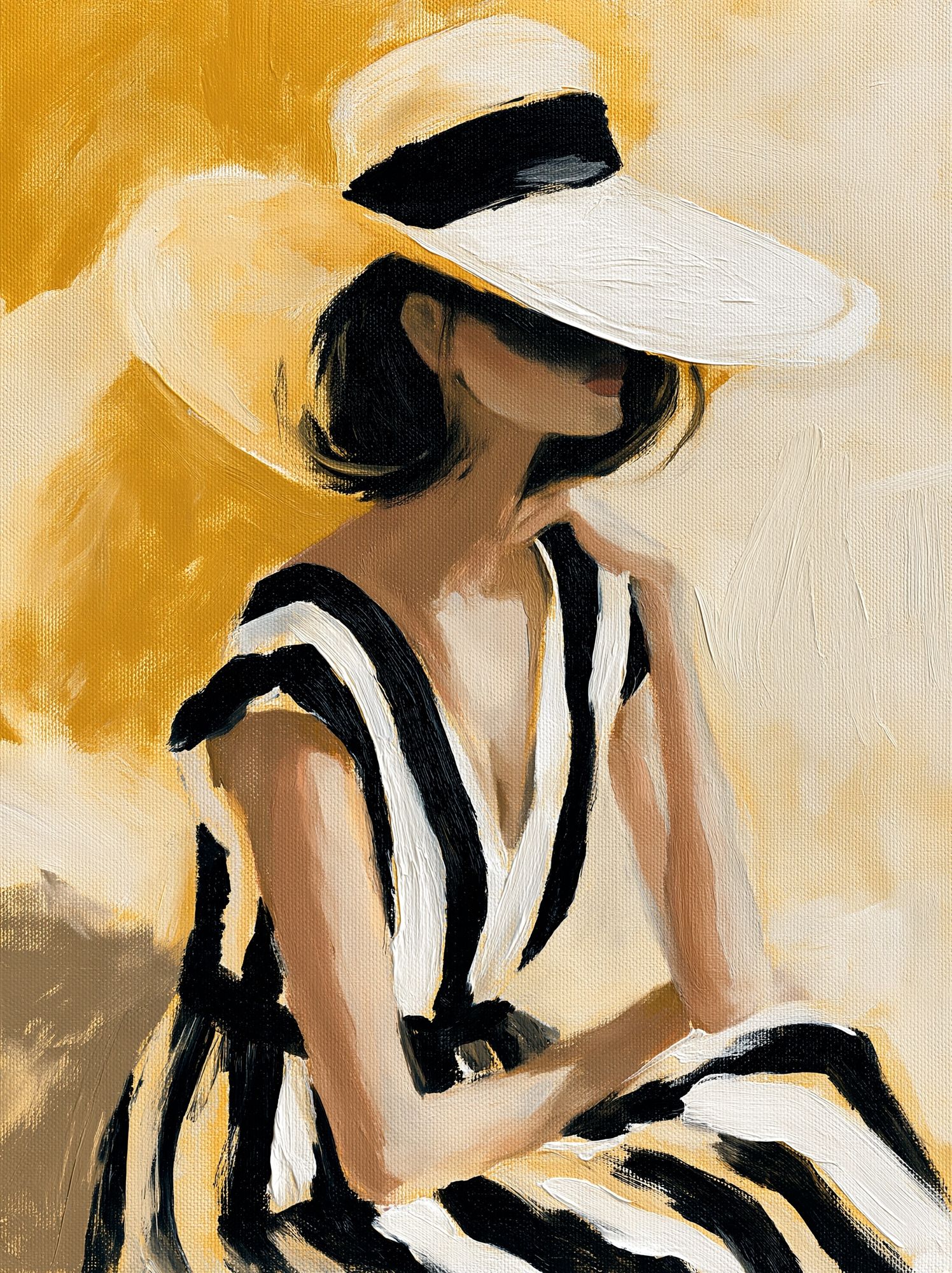 Sun Hat Portrait Illustration Poster. poster — illustration art