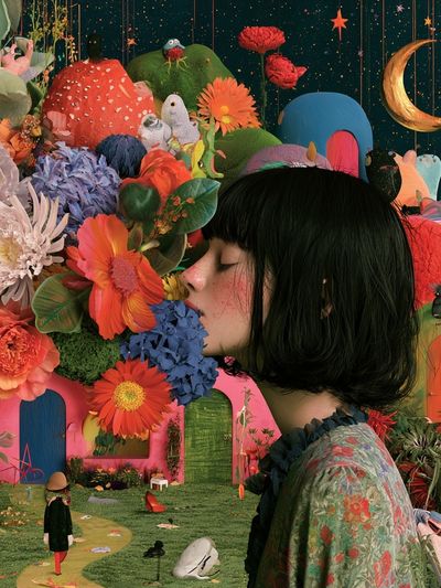 Surreal Floral Dreamscape Poster.