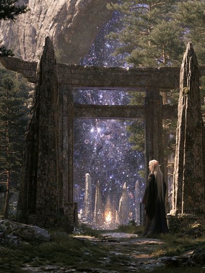 Elven Portal in the Forest Poster.