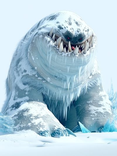 Ice Monster Illustration Poster. poster print