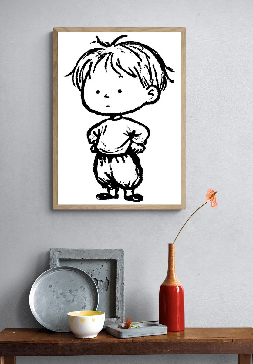 Minimal Child Sketch Poster. — room view 3