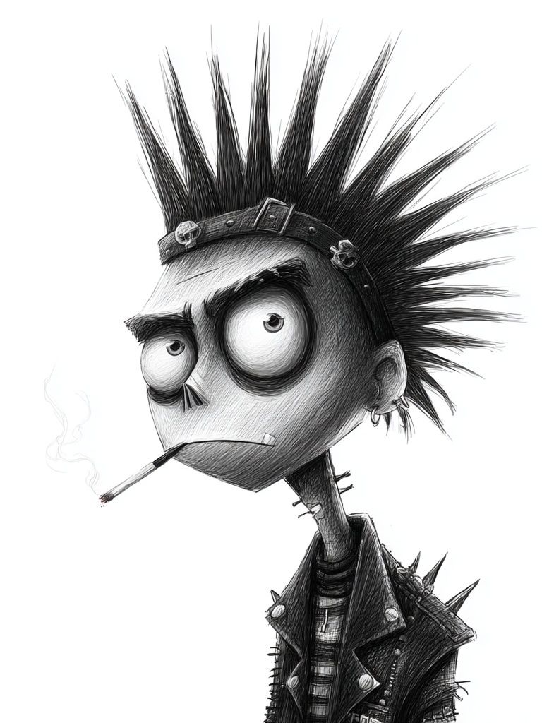 Punk Cartoon Portrait Poster. poster detail