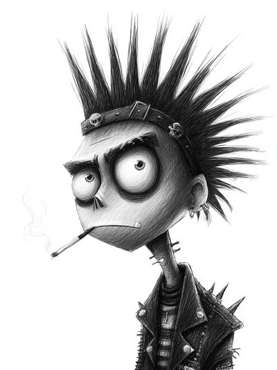 Punk Cartoon Portrait Poster. poster