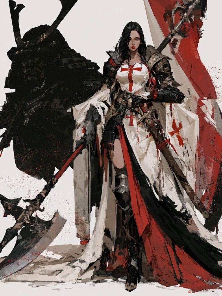 Dark Fantasy Warrior Illustration Poster. poster detail