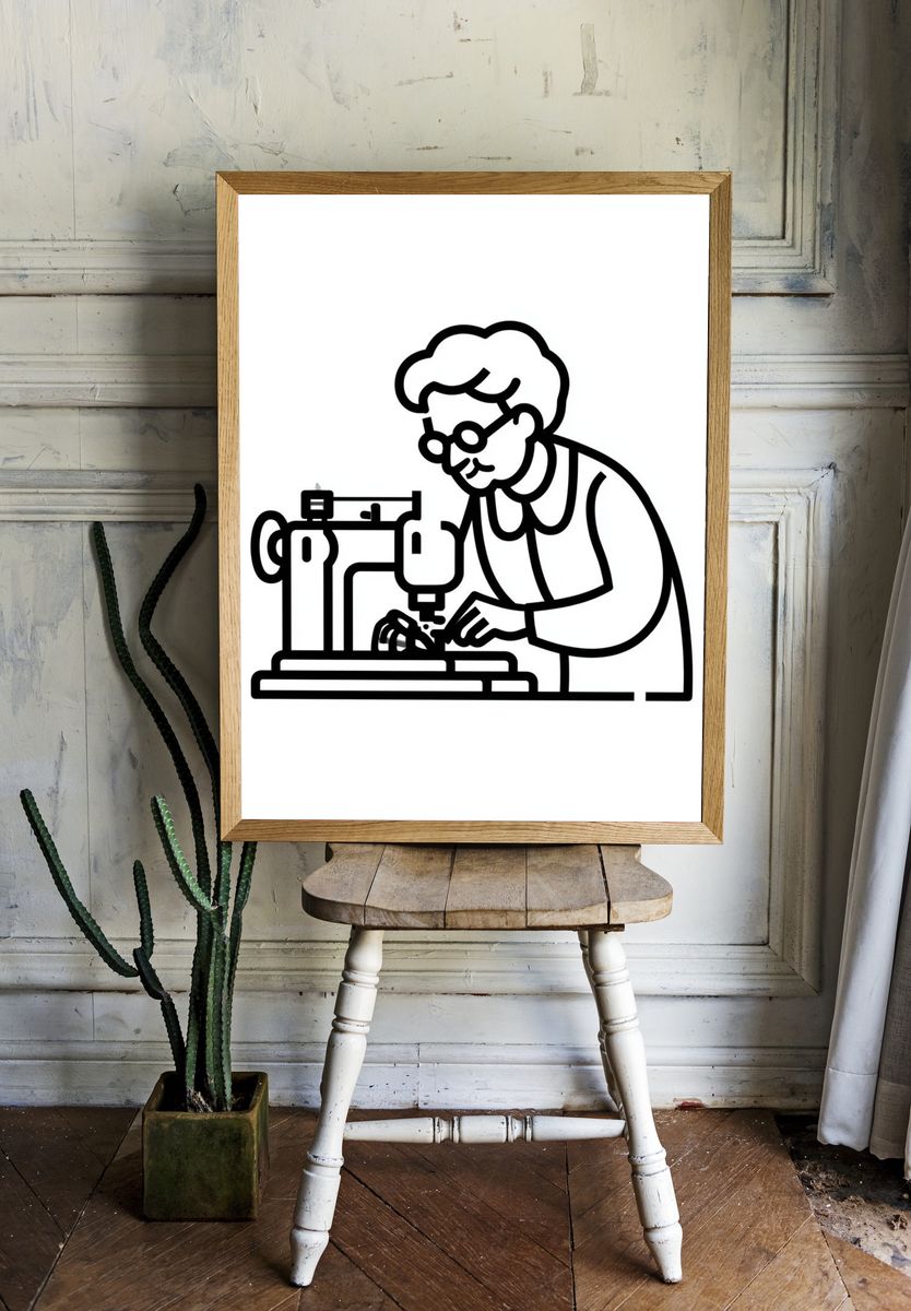 Masked Suit Figure Illustration Poster. — room view 1