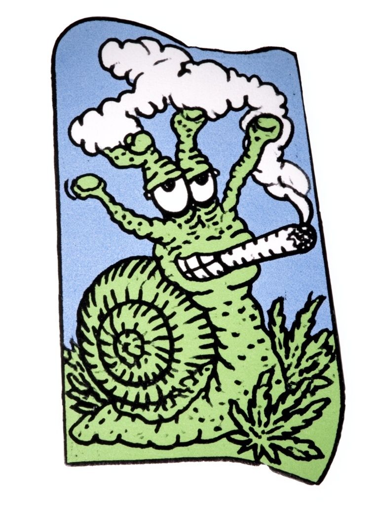 Snail Smoking Cartoon Poster. poster — illustration art