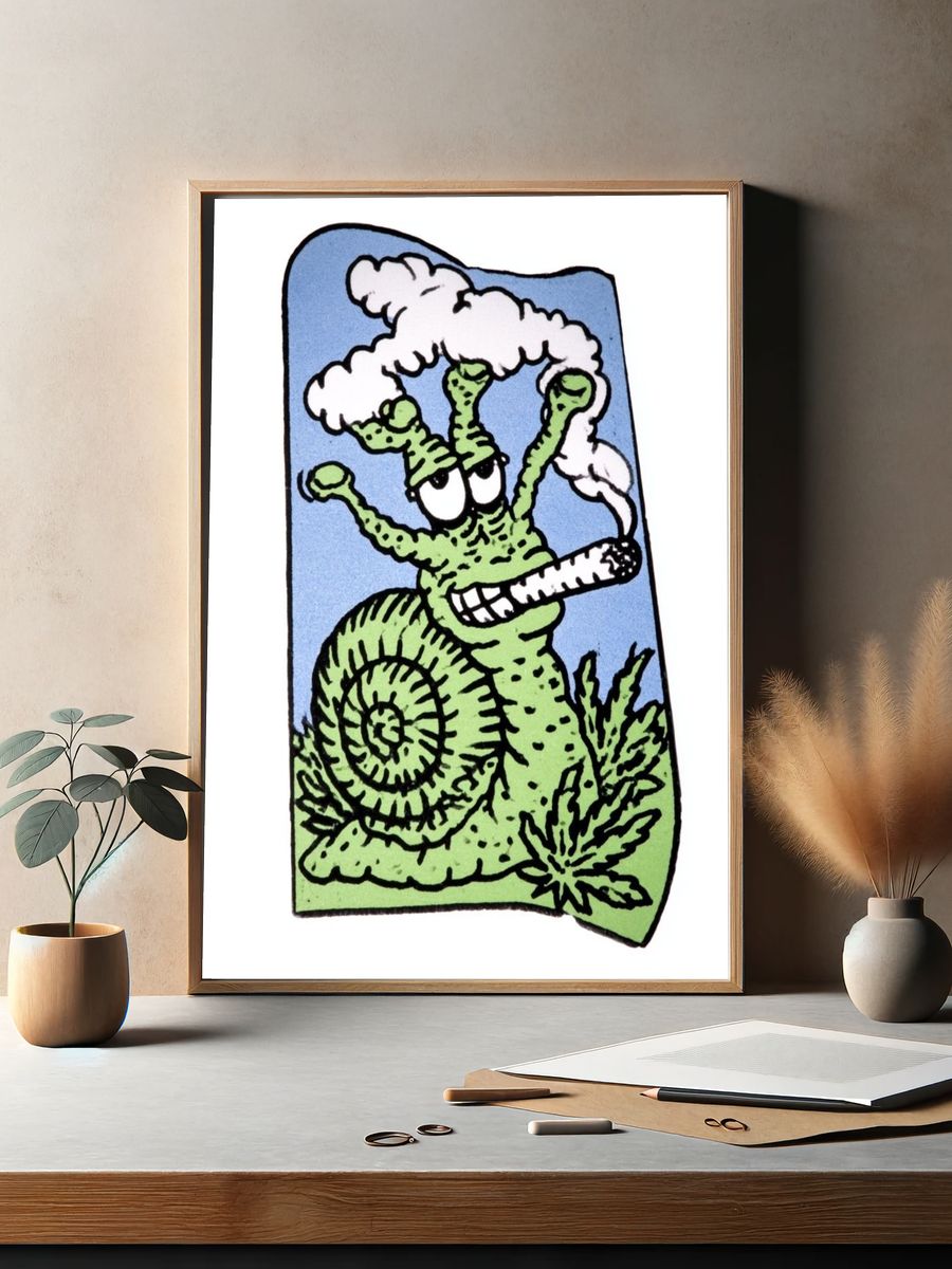 Snail Smoking Cartoon Poster. — room view 2