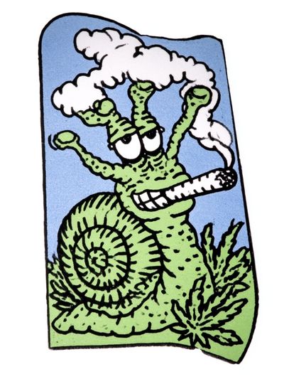 Snail Smoking Cartoon Poster.
