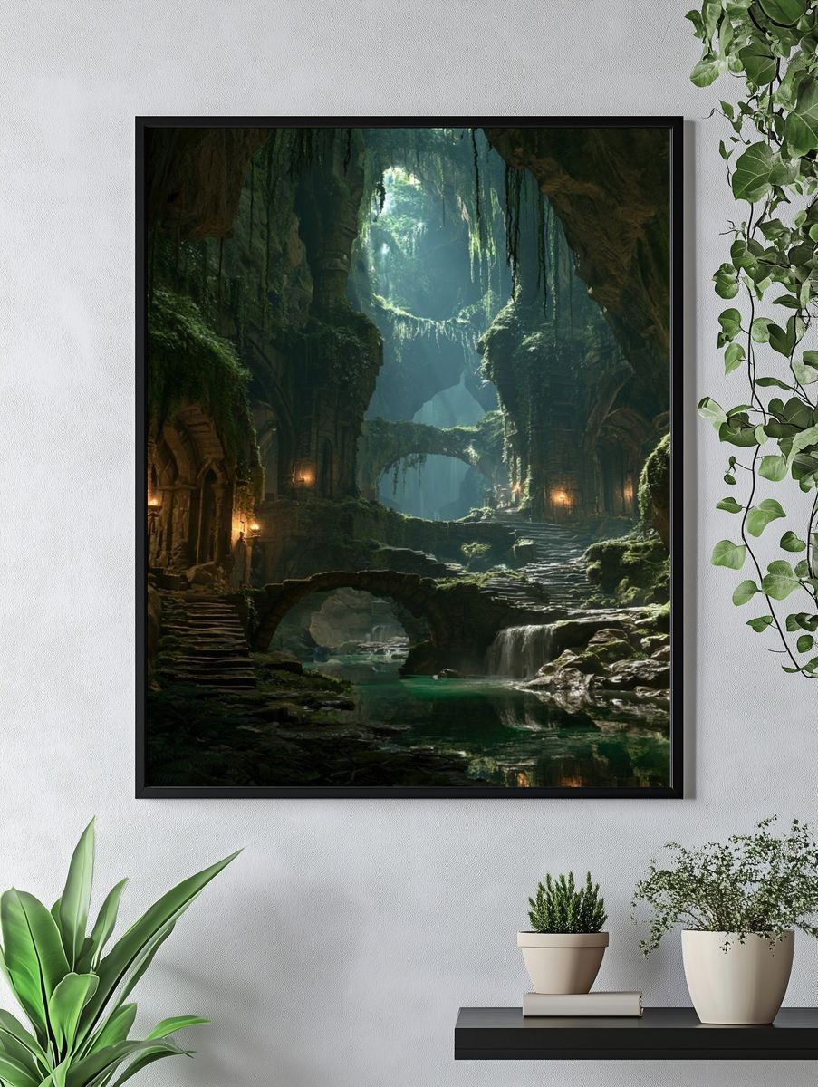 Enchanted Cave Ruins Fantasy Print. — room view 4
