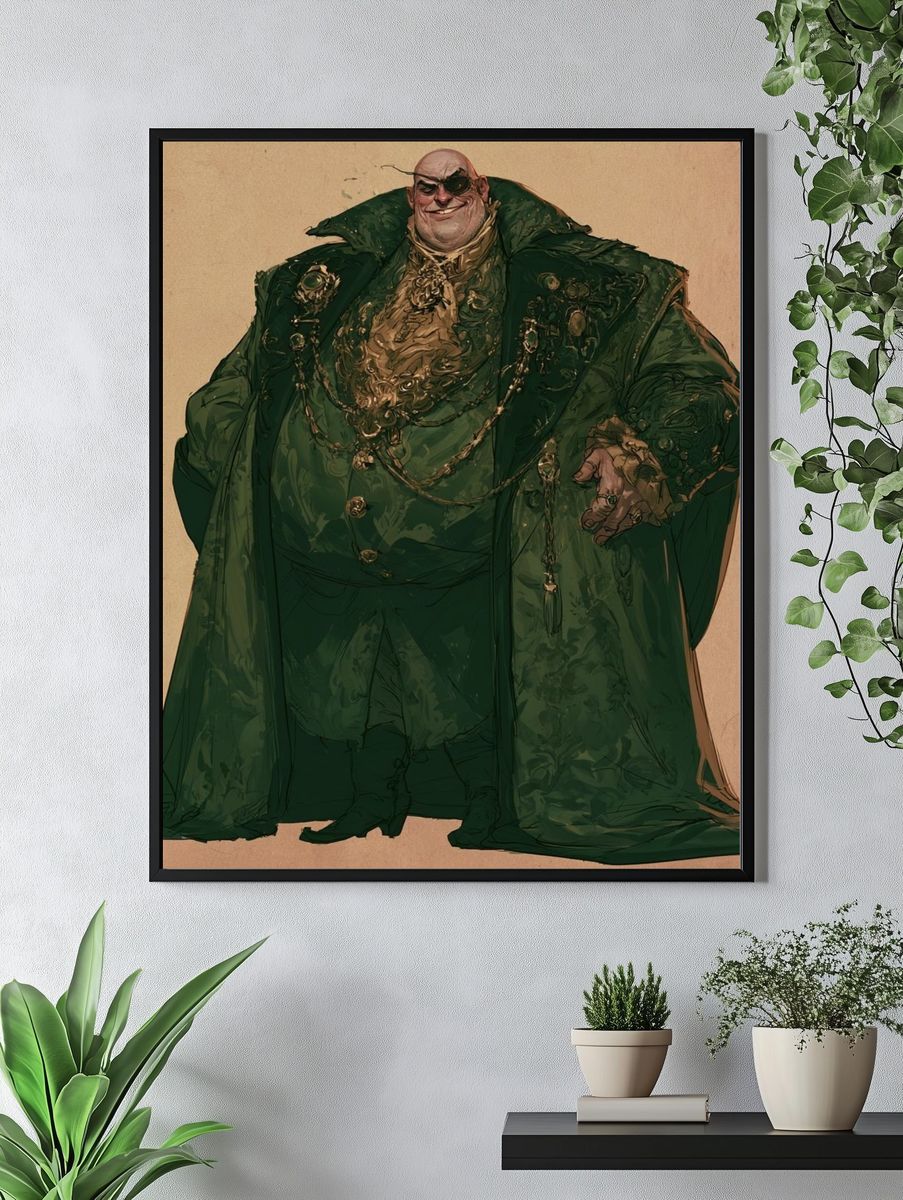 Regal Green Villain Portrait Poster. — room view 4