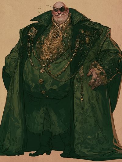 Regal Green Villain Portrait Poster. poster