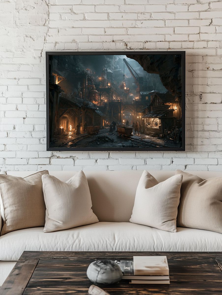 Underground Dwarf Mine Fantasy Print. — room view 1