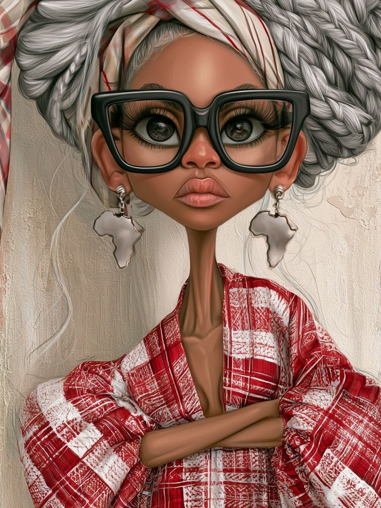 Stylish African Portrait Illustration Poster. poster — illustration art