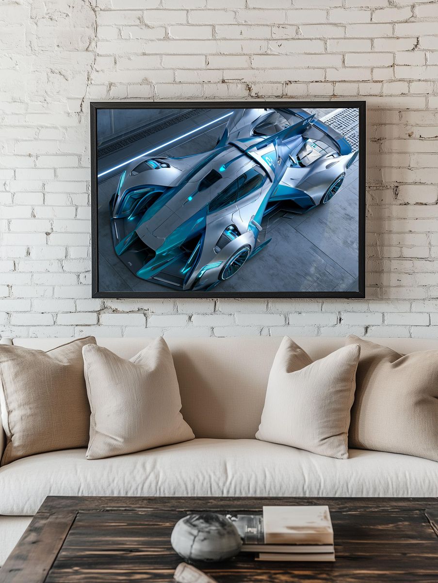 Futuristic Supercar Concept Poster. room preview