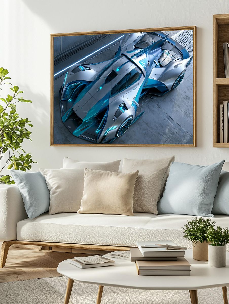 Futuristic Supercar Concept Poster. — room view 2
