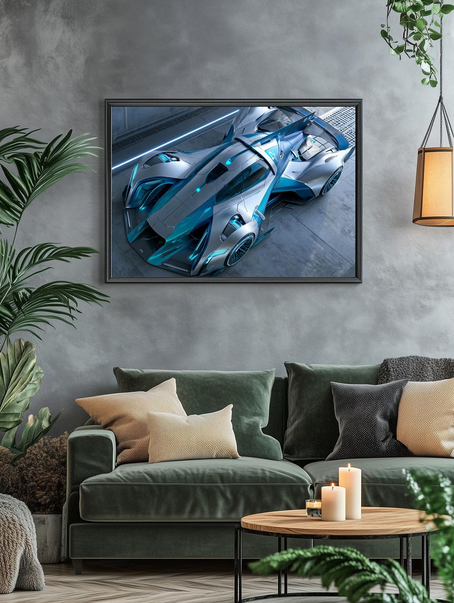 Futuristic Supercar Concept Poster. — room view 4