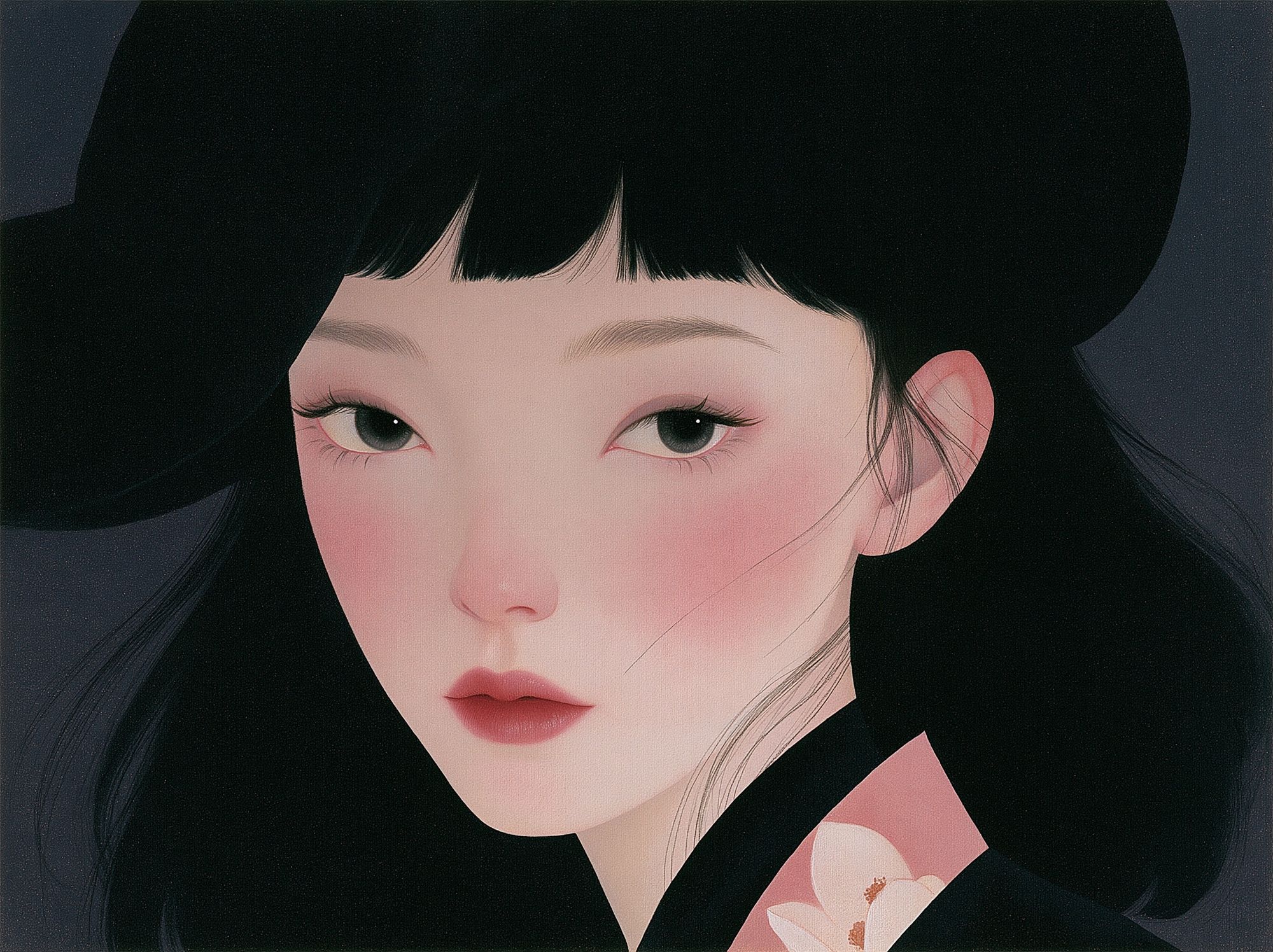 Serene Geisha Portrait Print. poster detail