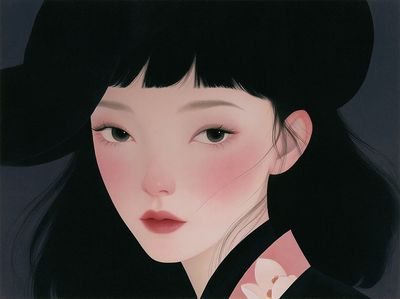 Serene Geisha Portrait Print. poster print