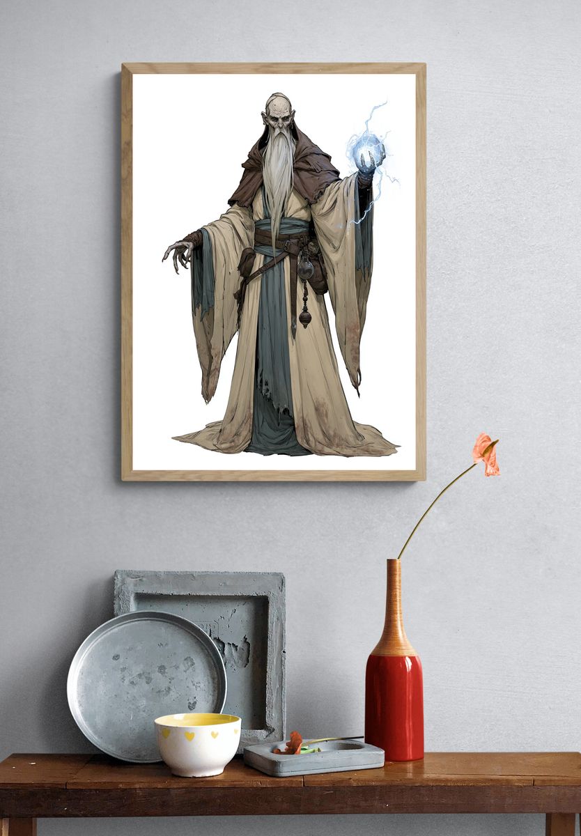 Elder Wizard Digital Art Poster. — room view 3