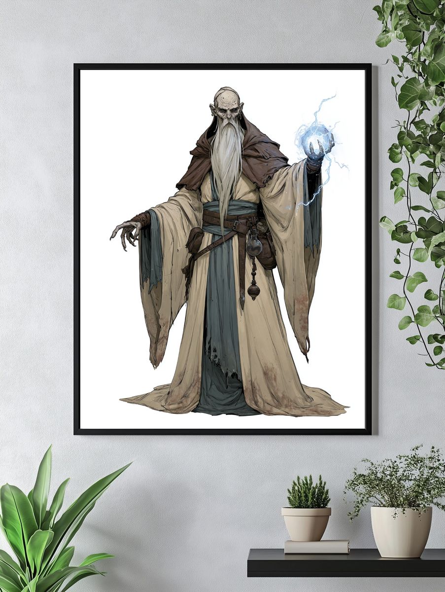 Elder Wizard Digital Art Poster. — room view 4