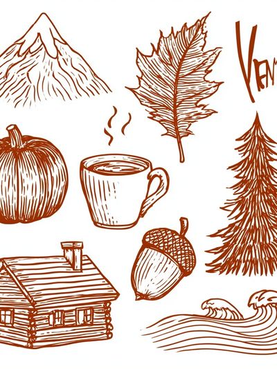 Autumn Cabin Sketch Poster. poster