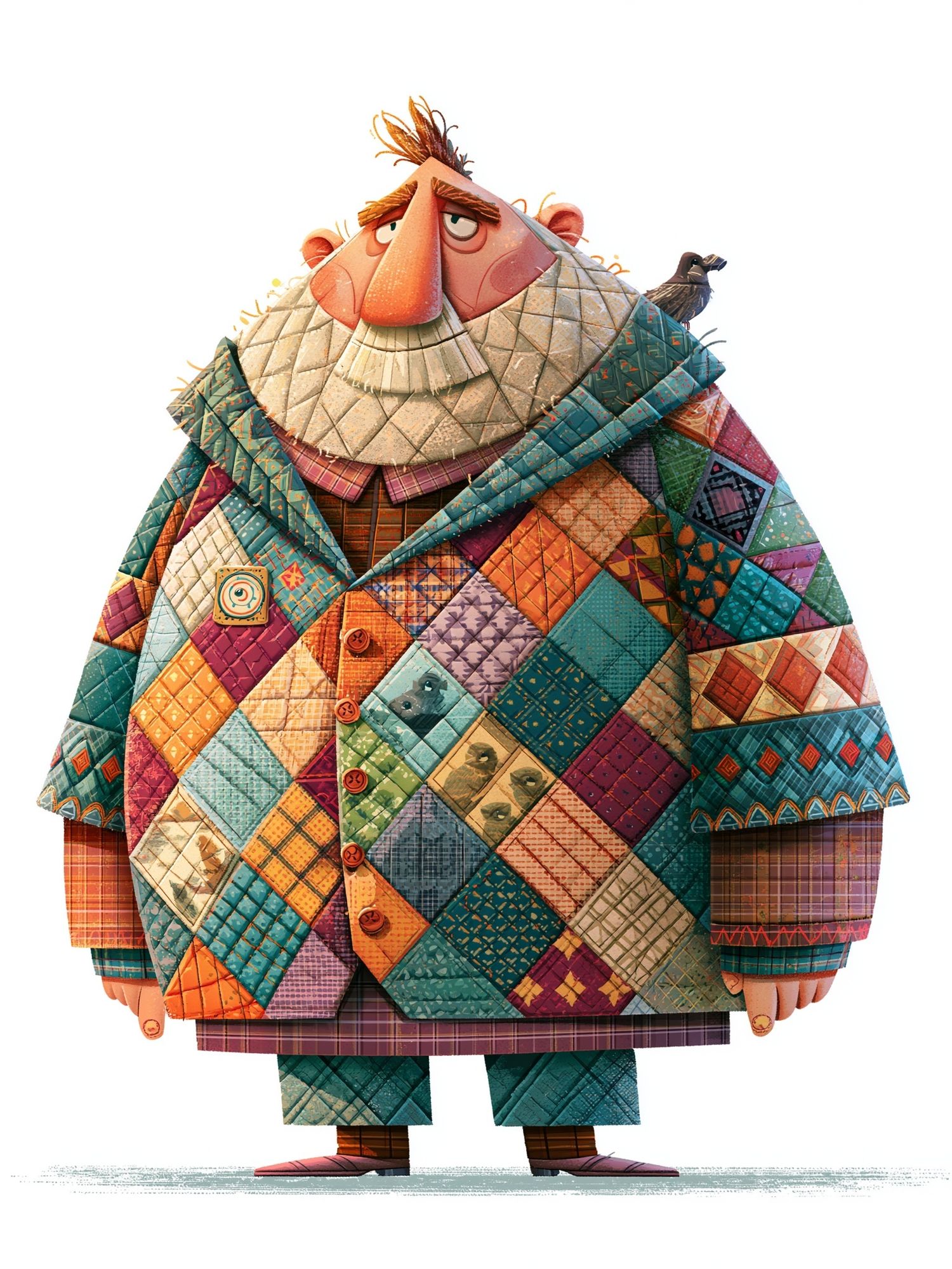 Patchwork Man Illustration Poster. poster — illustration art