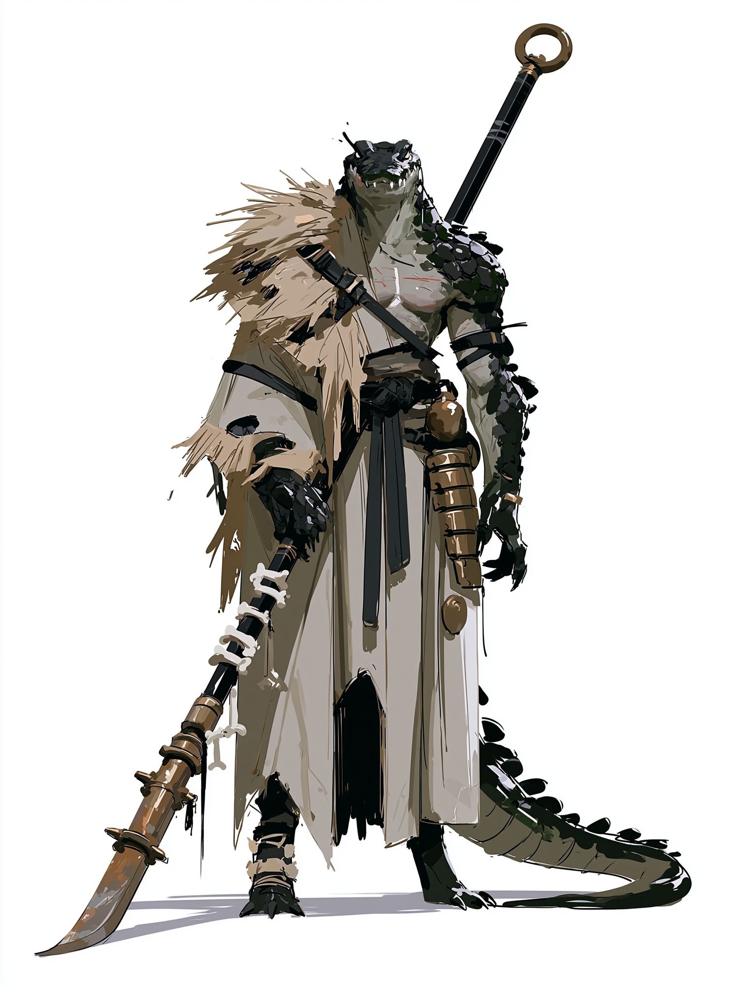 Armored Lizard Warrior Illustration Poster. poster detail