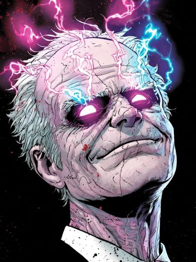 Electric Zombie Portrait Print. poster